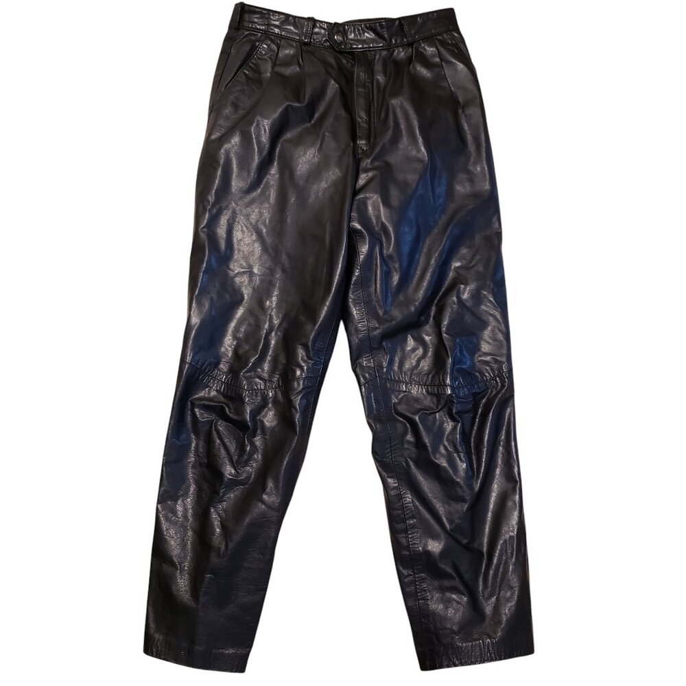 Champion Leather Goods vintage leather pants w/pleats - size 29